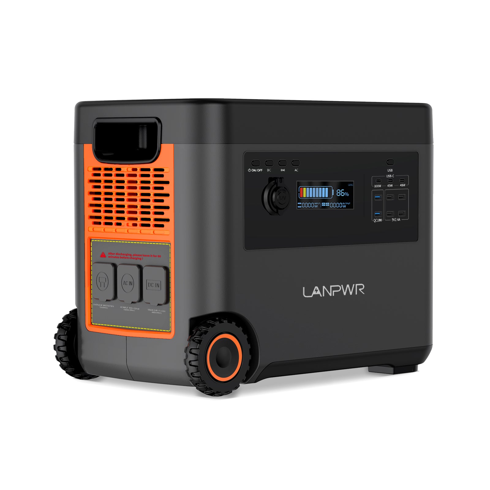 LANPWR D5-2500 Portable Power Station 2500W 2160Wh Solar Generator